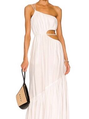 Jonathan Simkhai White One-Shoulder Cutout Maxi Dress